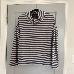 J.Crew Striped Cowl Neck Sweatshirt
